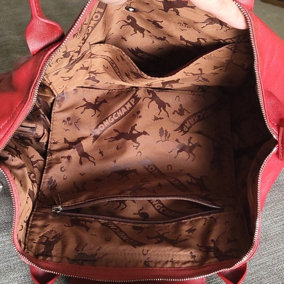 LONGCHAMP Medium Leather Le Pliage Cuir Tote genuine leather discontinued - Picture 7 of 16